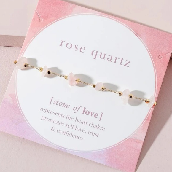 Rose Quartz Gold Bracelet - Picture 4 of 4